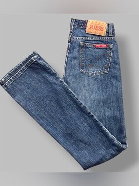 Guess Vintage 90’s Straight Leg Jeans in Washed Blue 32” inseam TALL